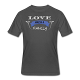 Gifts for Family- "LOVE MAKES A FAMILY" Men's tee - charcoal