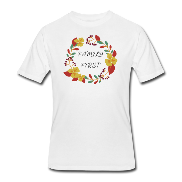 Gifts for Family- ""FAMILY FIRST" Men's tee - white