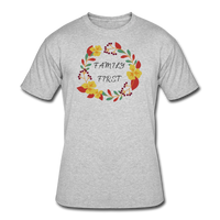 Gifts for Family- ""FAMILY FIRST" Men's tee - heather gray