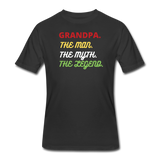 Gifts for Family- "GRANDPA- MAN/ MYTH/ LEGEND" Men's tee - black