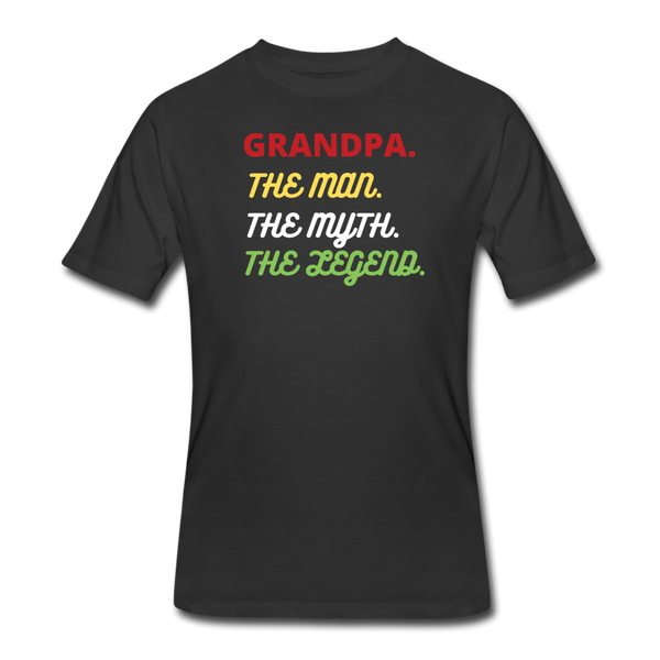 Gifts for Family- "GRANDPA- MAN/ MYTH/ LEGEND" Men's tee - black