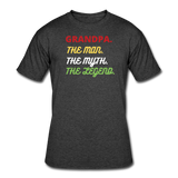 Gifts for Family- "GRANDPA- MAN/ MYTH/ LEGEND" Men's tee - heather black