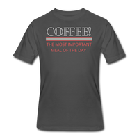 Coffee gifts- "COFFEE MOST IMPORTANT MEAL" Men's tee - charcoal