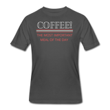 Coffee gifts- "COFFEE MOST IMPORTANT MEAL" Men's tee - charcoal