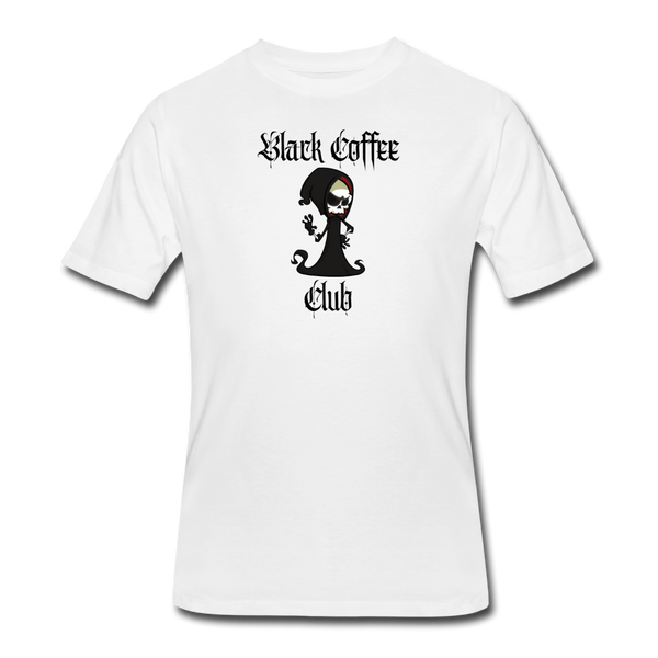 Coffee Gifts- "BLACK COFFEE CLUB SKELETON" Men's tee - white