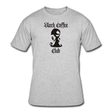 Coffee Gifts- "BLACK COFFEE CLUB SKELETON" Men's tee - heather gray