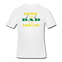 Gifts for Family- "ROCKIN THE DAD/PAPA LIFE" Men's tee - white