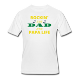 Gifts for Family- "ROCKIN THE DAD/PAPA LIFE" Men's tee - white