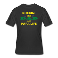 Gifts for Family- "ROCKIN THE DAD/PAPA LIFE" Men's tee - black