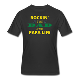 Gifts for Family- "ROCKIN THE DAD/PAPA LIFE" Men's tee - black