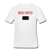 Coffee gifts- "NEED COFFE BATTERY" Men's tee - white