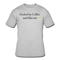 Coffee Gifts- "COFFEE AND BITCOIN" Men's tee - heather gray