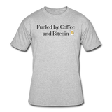 Coffee Gifts- "COFFEE AND BITCOIN" Men's tee - heather gray