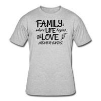 Gifts for Family- "FAMILY-WHERE LIFE BEGINS..." Men's tee - heather gray