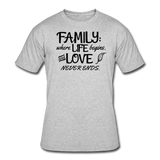 Gifts for Family- "FAMILY-WHERE LIFE BEGINS..." Men's tee - heather gray