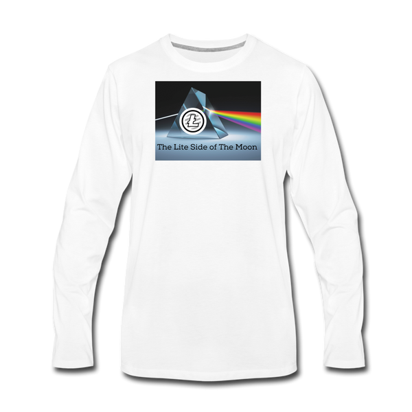 Bitcoin shirts- "LITE SIDE OF THE MOON " Men's tee - white Bitcoin shirts- "LITE SIDE OF THE MOON " Men's tee - navy heather Bitcoin shirts- "LITE SIDE OF THE MOON" Men's Premium Long Sleeve T-Shirt - white