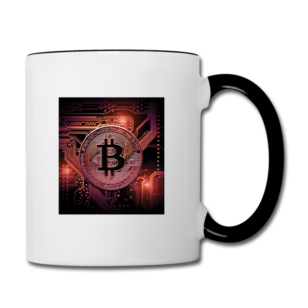 Bitcoin- "BITCOIN BOARD" Contrast Coffee Mug - white/black