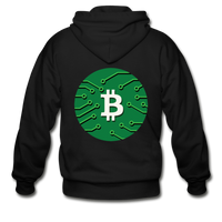 Bitcoin Shirts- "LUCKY BITCOIN"  Zip Hoodie - black