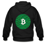 Bitcoin Shirts- "LUCKY BITCOIN"  Zip Hoodie - black