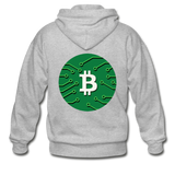 Bitcoin Shirts- "LUCKY BITCOIN"  Zip Hoodie - heather gray