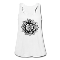 Meditation Clothes- "MANDALA TANK" Women's Flowy Tank Top by Bella - white