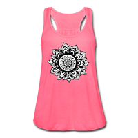 Meditation Clothes- "MANDALA TANK" Women's Flowy Tank Top by Bella - neon pink