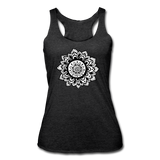 Meditation clothes - "MANDALA RACERBACK" Women’s Tri-Blend Racerback Tank - heather black