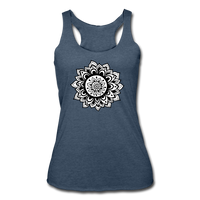 Meditation clothes - "MANDALA RACERBACK" Women’s Tri-Blend Racerback Tank - heather navy