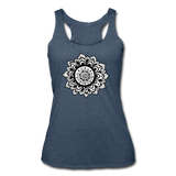 Meditation clothes - "MANDALA RACERBACK" Women’s Tri-Blend Racerback Tank - heather navy