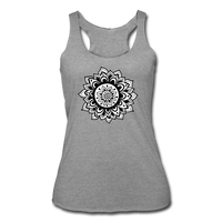 Meditation clothes - "MANDALA RACERBACK" Women’s Tri-Blend Racerback Tank - heather gray