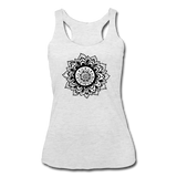 Meditation clothes - "MANDALA RACERBACK" Women’s Tri-Blend Racerback Tank - heather white