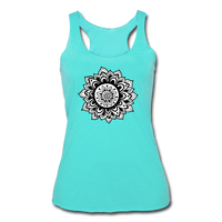 Meditation clothes - "MANDALA RACERBACK" Women’s Tri-Blend Racerback Tank - turquoise