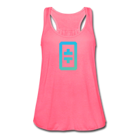 Crypto gear- "THETA SYMBOL" Women's Flowy Tank Top by Bella - neon pink