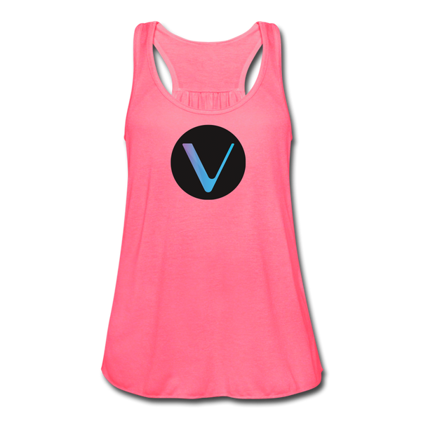 Crypto Gear "VECHAIN SYMBOL" Women's Flowy Tank Top by Bella - neon pink