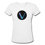 Crypto Gear "VECHAIN SYMBOL" Women's V-Neck T-Shirt - white