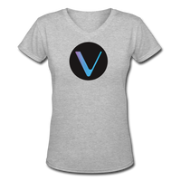 Crypto Gear "VECHAIN SYMBOL" Women's V-Neck T-Shirt - gray