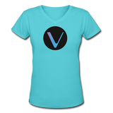 Crypto Gear "VECHAIN SYMBOL" Women's V-Neck T-Shirt - aqua