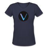 Crypto Gear "VECHAIN SYMBOL" Women's V-Neck T-Shirt - navy