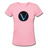 Crypto Gear "VECHAIN SYMBOL" Women's V-Neck T-Shirt - pink