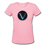 Crypto Gear "VECHAIN SYMBOL" Women's V-Neck T-Shirt - pink