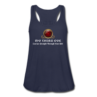 Meditation Clothes- "THIRD EYE BS" Women's Flowy Tank Top by Bella - navy