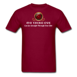 Meditation Clothes- "THIRD EYE BS" Unisex Classic T-Shirt - burgundy