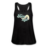 Random Designs- " FLYING HIGH" Women's Flowy Tank Top by Bella - black