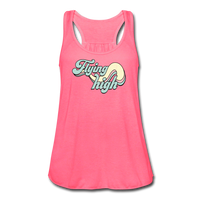Random Designs- " FLYING HIGH" Women's Flowy Tank Top by Bella - neon pink