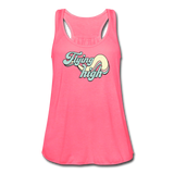Random Designs- " FLYING HIGH" Women's Flowy Tank Top by Bella - neon pink