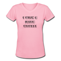 Custon Design- "I WISH A JACOUB WOULD- KAREN COLLECTION" Women's V-Neck T-Shirt - pink