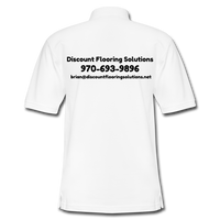 Custom Design- "DISCOUNT FLOORING SOLUTIONS" Men's Pique Polo Shirt - white