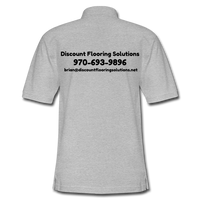 Custom Design- "DISCOUNT FLOORING SOLUTIONS" Men's Pique Polo Shirt - heather gray