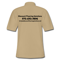 Custom Design- "DISCOUNT FLOORING SOLUTIONS" Men's Pique Polo Shirt - beige