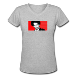 Cappy Test 2- Women's V-Neck T-Shirt - gray